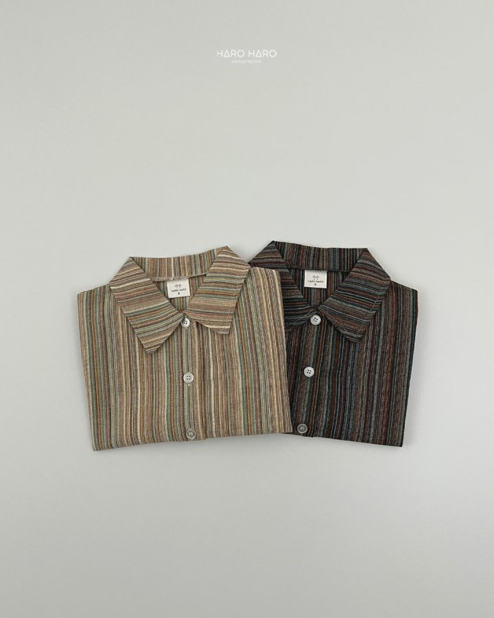 Haro Haro - Korean Children Fashion - #kidzfashiontrend - Bell Stripe Short Sleeve Shirt - 7