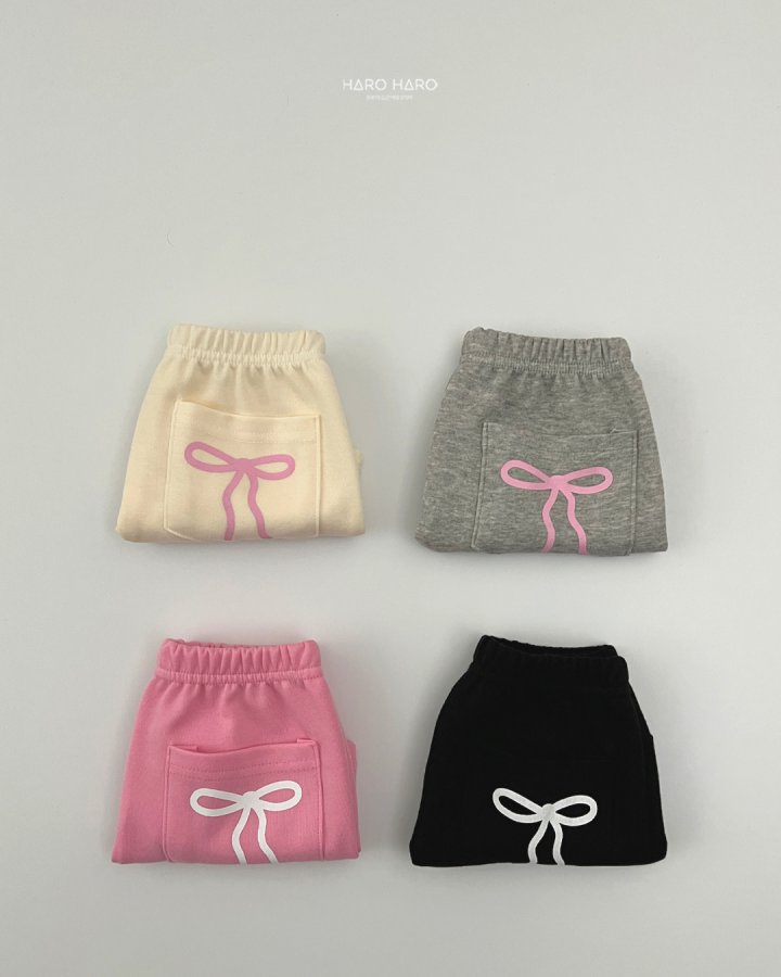 Haro Haro - Korean Children Fashion - #kidzfashiontrend - Ribbon Pocket Pants - 10