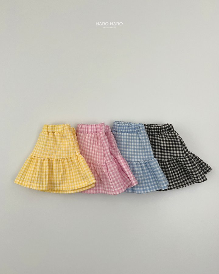 Haro Haro - Korean Children Fashion - #kidzfashiontrend - Cotton Candy Check Skirt - 6