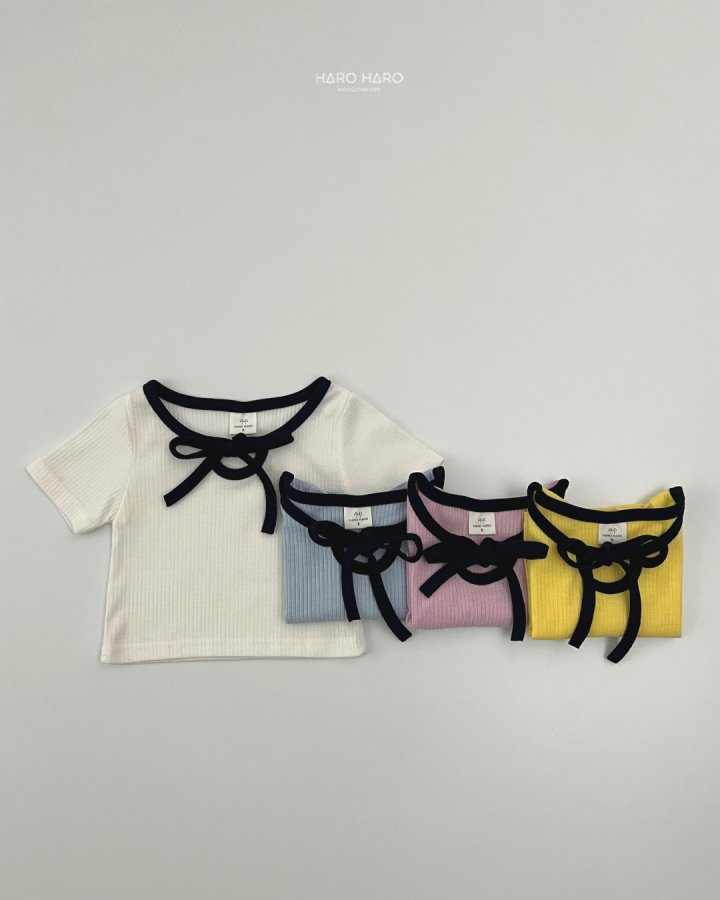 Haro Haro - Korean Children Fashion - #kidzfashiontrend - Lovely Raglan Ribbon Tee - 6