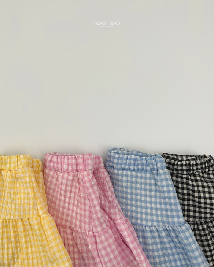 Haro Haro - Korean Children Fashion - #littlefashionista - Cotton Candy Check Skirt - 8
