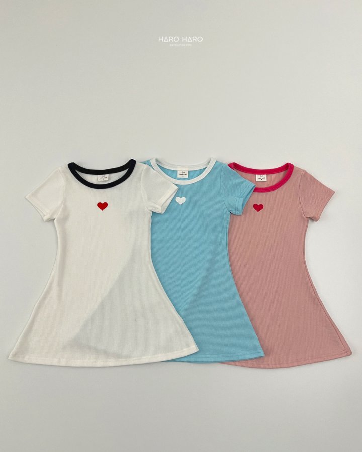 Haro Haro - Korean Children Fashion - #littlefashionista - Heart Raglan One-piece - 3