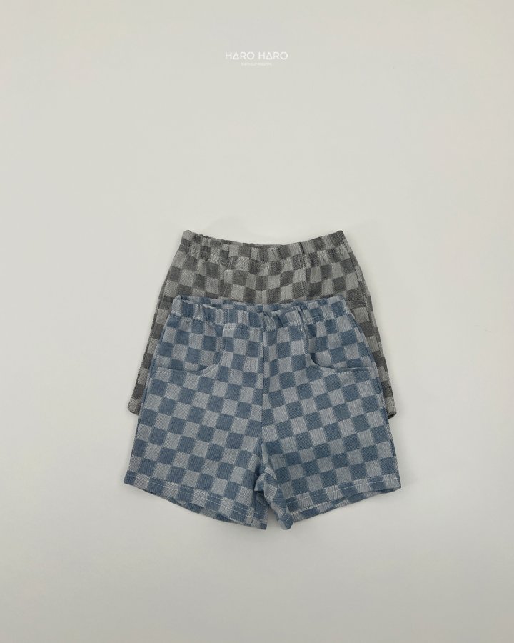 Haro Haro - Korean Children Fashion - #magicofchildhood - Check Denim Half Pants - 2
