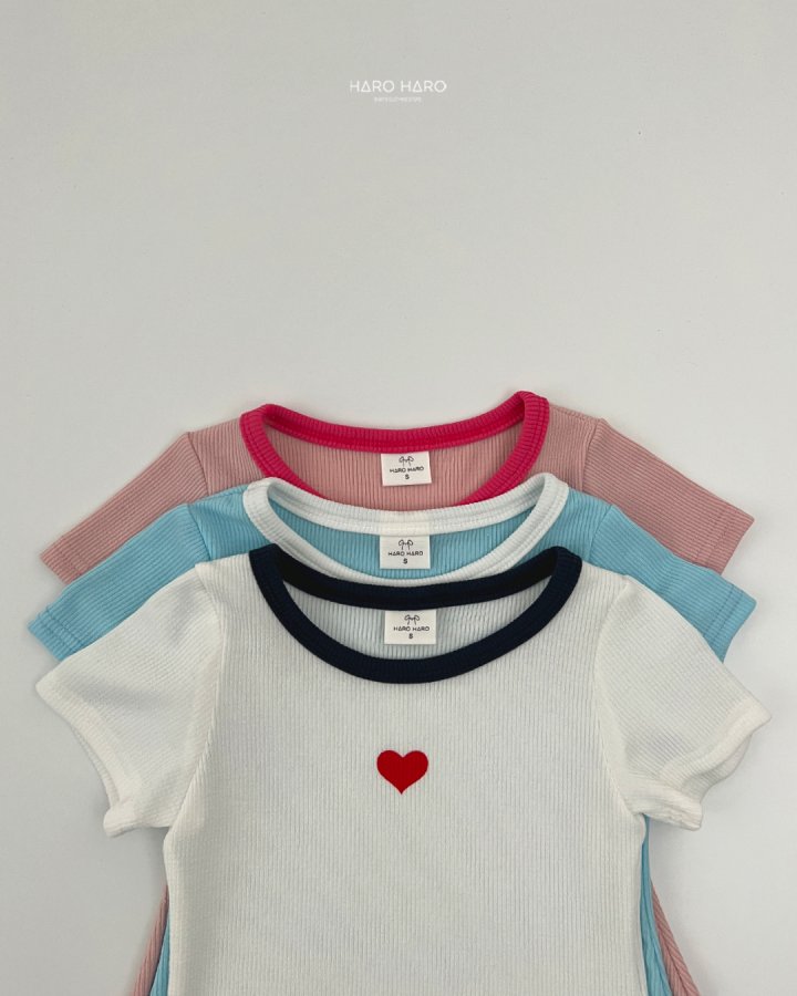 Haro Haro - Korean Children Fashion - #littlefashionista - Heart Raglan One-piece - 4