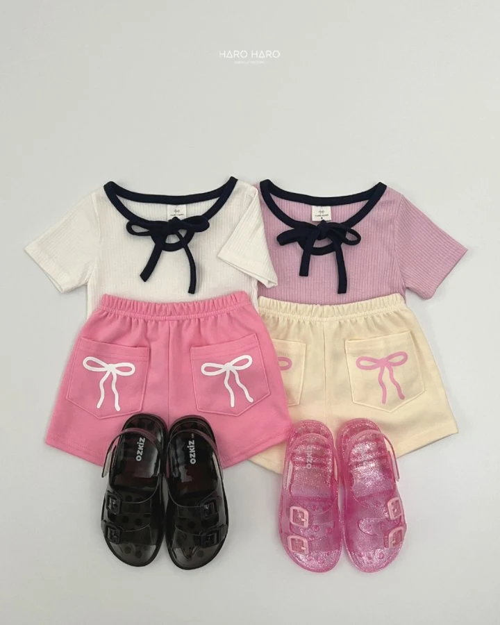 Haro Haro - Korean Children Fashion - #magicofchildhood - Lovely Raglan Ribbon Tee - 9
