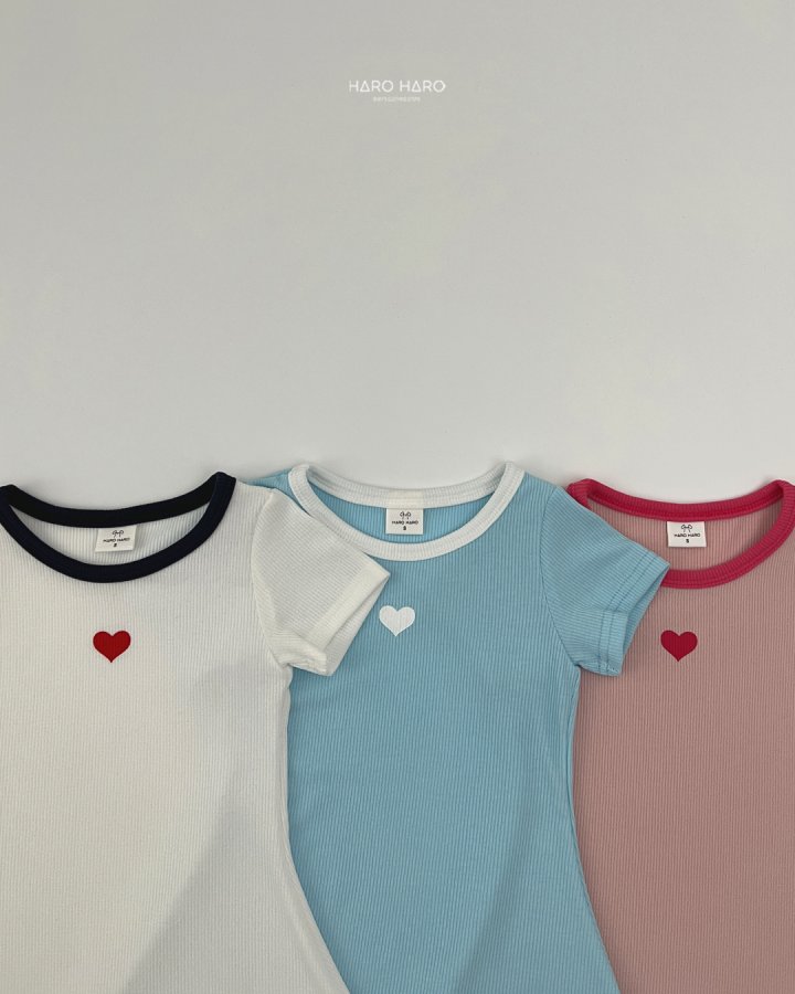 Haro Haro - Korean Children Fashion - #minifashionista - Heart Raglan One-piece - 5