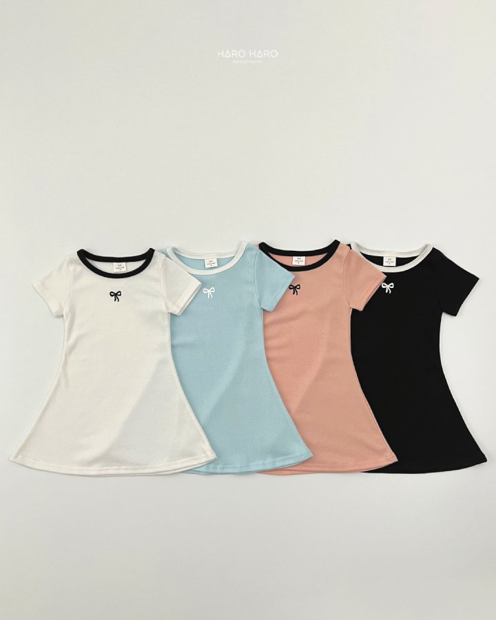 Haro Haro - Korean Children Fashion - #minifashionista - Ribbon Raglan One-piece - 3