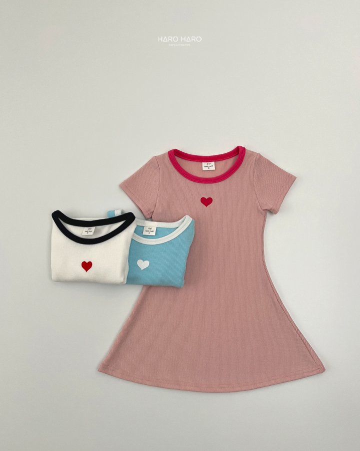 Haro Haro - Korean Children Fashion - #prettylittlegirls - Heart Raglan One-piece - 6