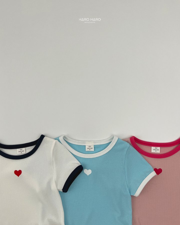 Haro Haro - Korean Children Fashion - #prettylittlegirls - Heart Rib Tee - 5