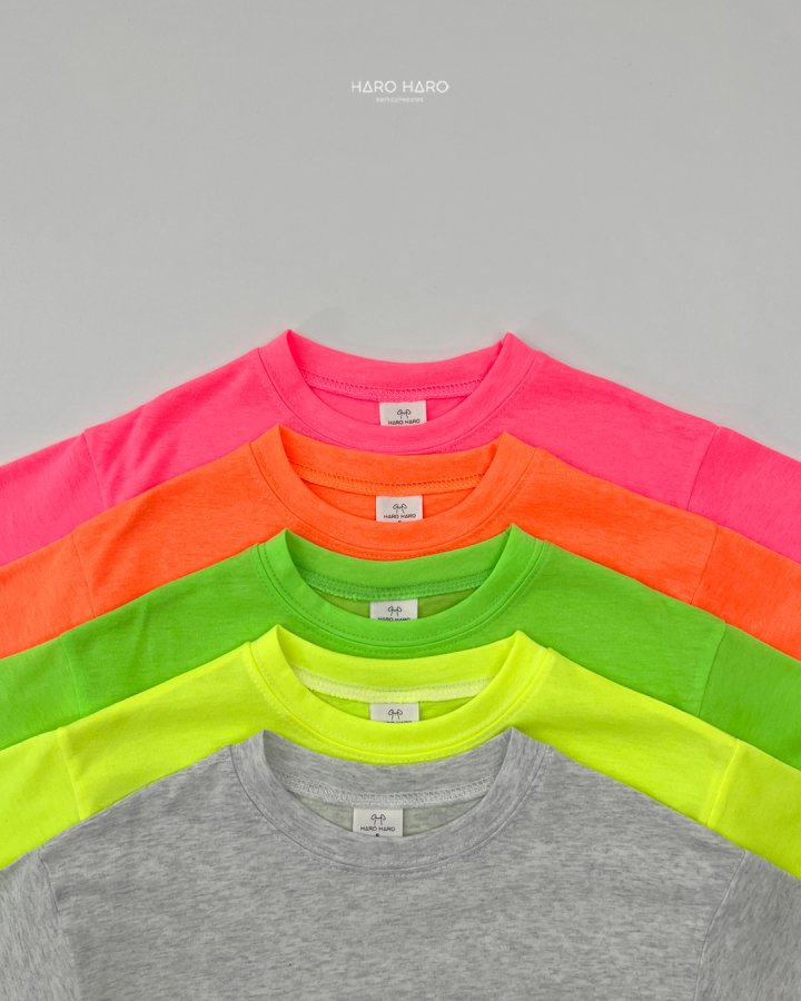 Haro Haro - Korean Children Fashion - #minifashionista - Summer Neon Tee - 4