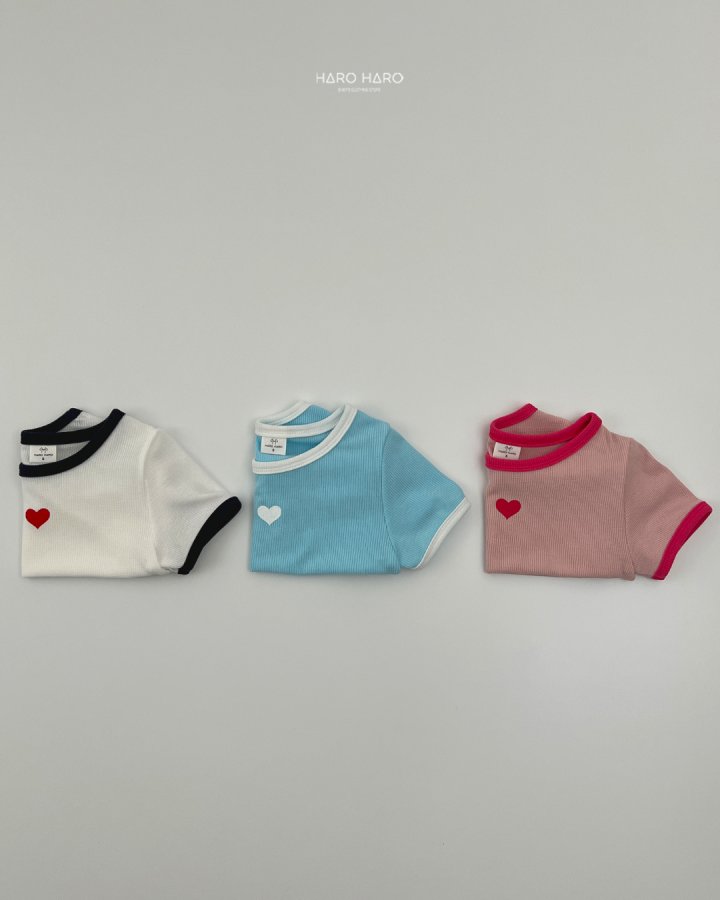 Haro Haro - Korean Children Fashion - #stylishchildhood - Heart Rib Tee - 8