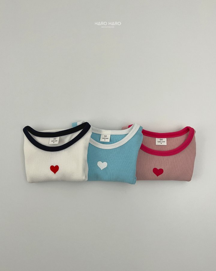 Haro Haro - Korean Children Fashion - #todddlerfashion - Heart Raglan One-piece - 7