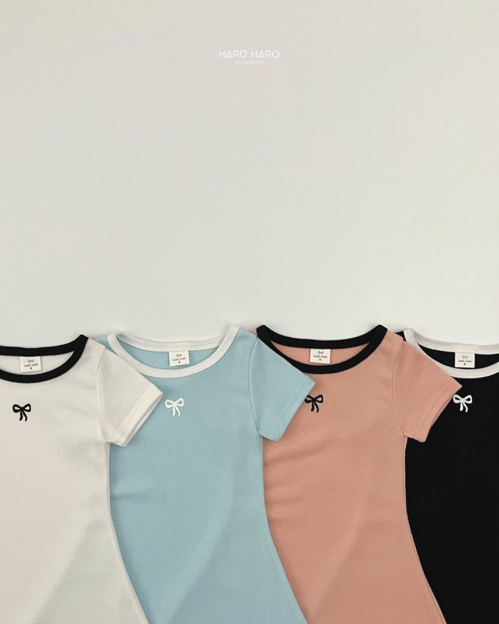 Haro Haro - Korean Children Fashion - #todddlerfashion - Ribbon Raglan One-piece - 5