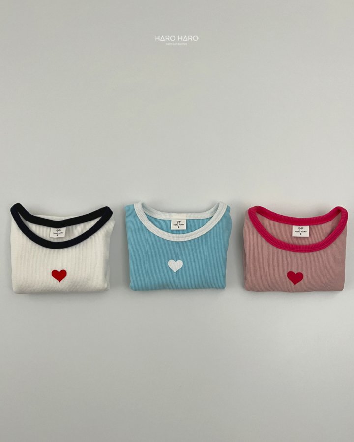 Haro Haro - Korean Children Fashion - #toddlerclothing - Heart Raglan One-piece - 8