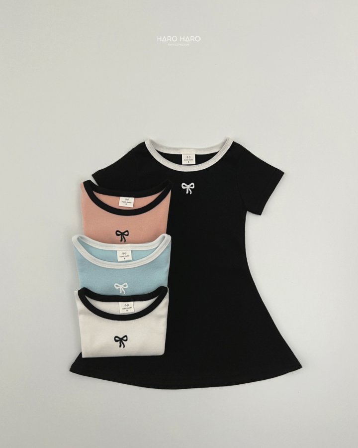 Haro Haro - Korean Children Fashion - #toddlerclothing - Ribbon Raglan One-piece - 6