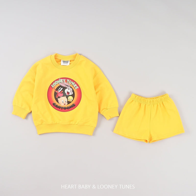 Heart Baby - Korean Children Fashion - #fashionkids - Looney Shorts Top Bottom Set - 9