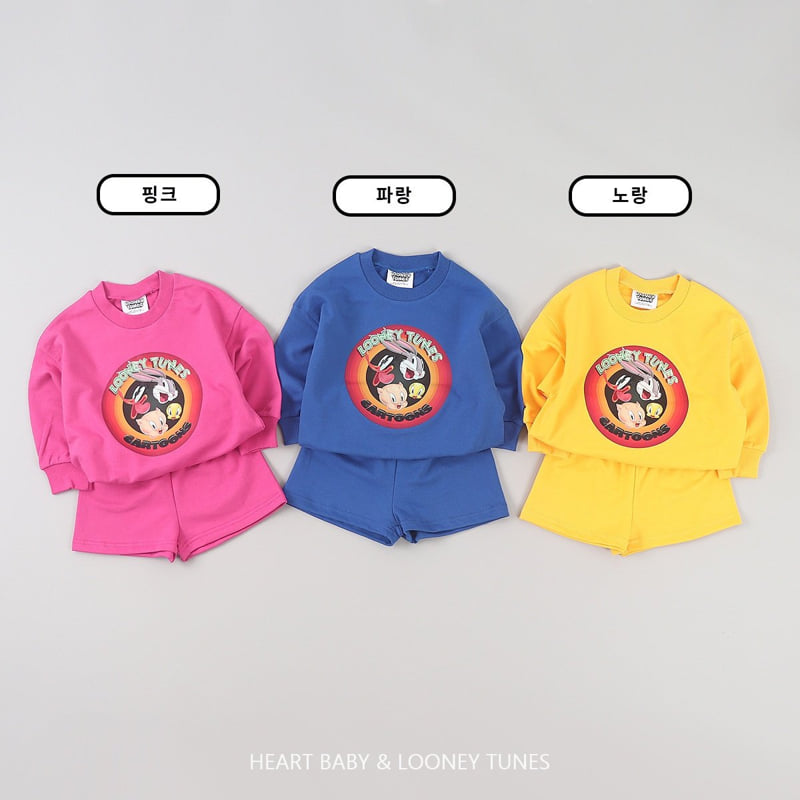 Heart Baby - Korean Children Fashion - #prettylittlegirls - Looney Shorts Top Bottom Set