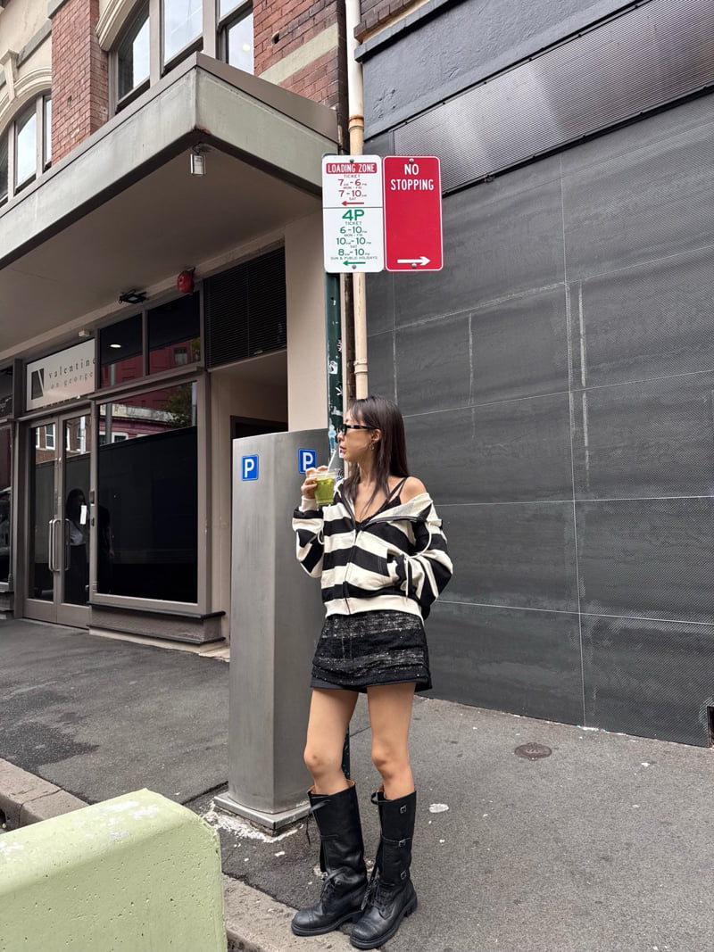 Heil - Korean Women Fashion - #momslook - Stripe Hood Jacket - 8