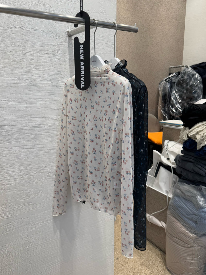 Heil - Korean Women Fashion - #momslook - Mesh Flower Tee