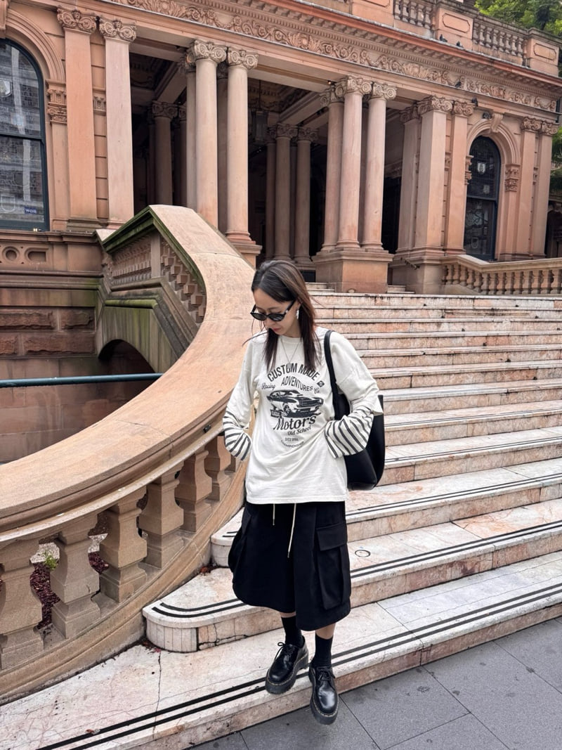 Heil - Korean Women Fashion - #momslook - Pigment Motor Stripe Tee - 12