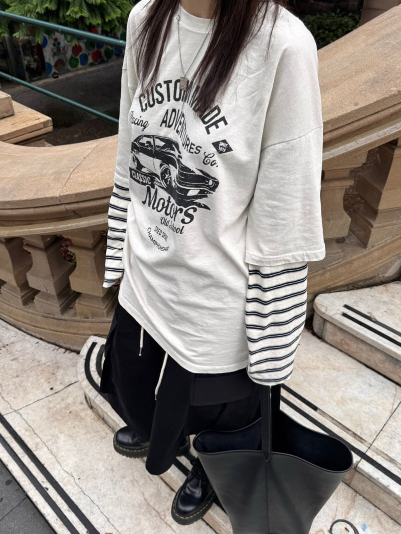 Heil - Korean Women Fashion - #thatsdarling - Pigment Motor Stripe Tee - 8
