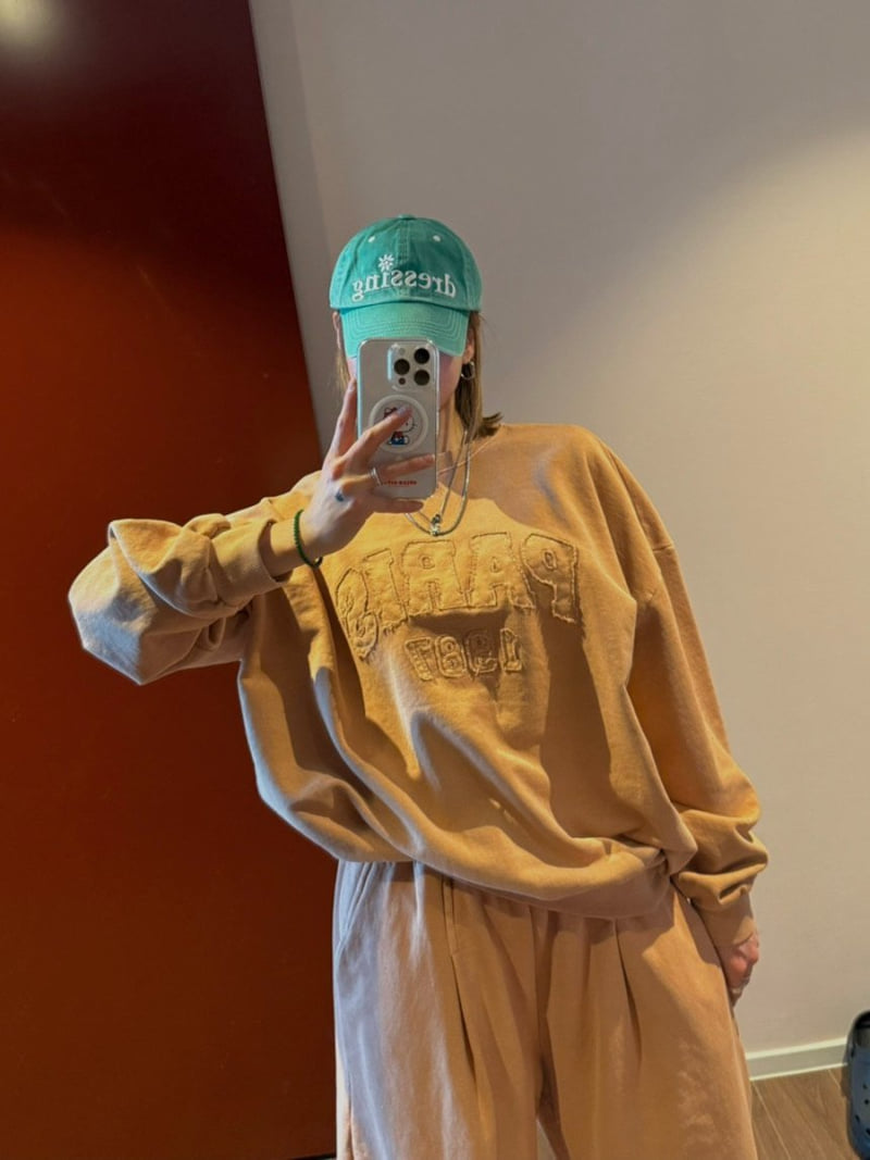 Heil - Korean Women Fashion - #womensfashion - Pigment Paris Embroidery Sweatshirts