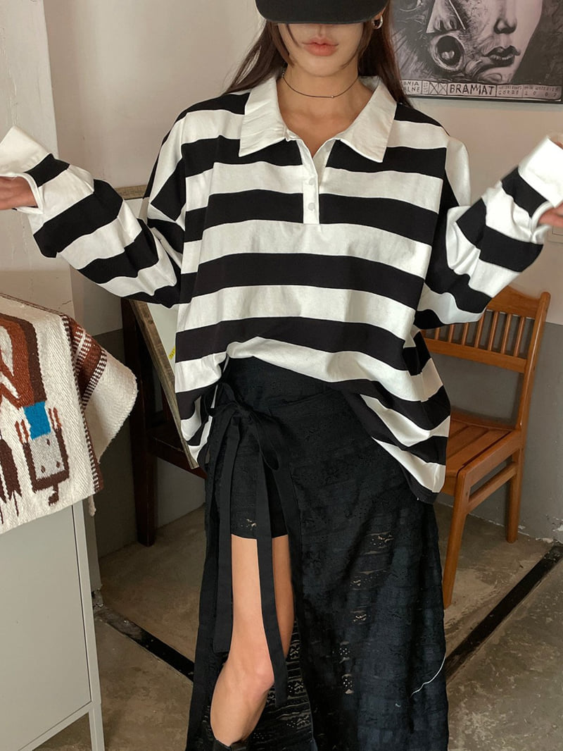 Heil - Korean Women Fashion - #womensfashion - Stripe Shirt - 10