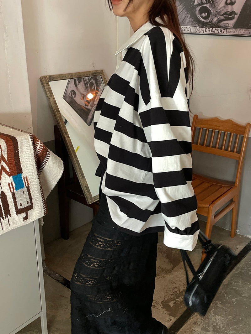 Heil - Korean Women Fashion - #womensfashion - Stripe Shirt - 12