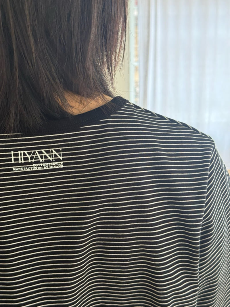 Hiyann - Korean Women Fashion - #womensfashion - Stripe Short Sleeve Tee - 12
