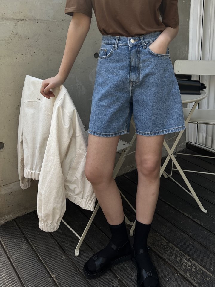 I'm here - Korean Women Fashion - #momslook - Denim Half Pants - 10