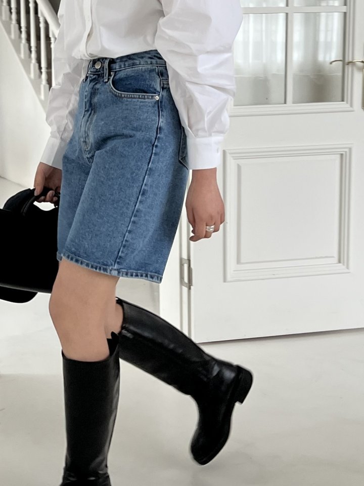 I'm here - Korean Women Fashion - #momslook - Denim Shorts - 7