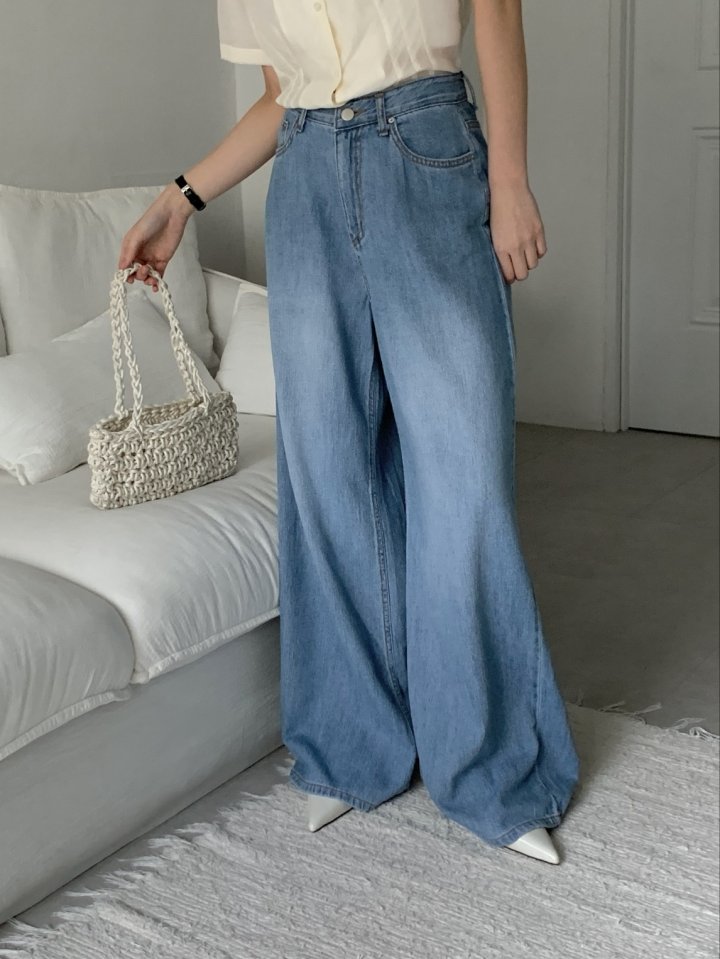 I'm here - Korean Women Fashion - #momslook - 885 Wide Denim Pants - 9