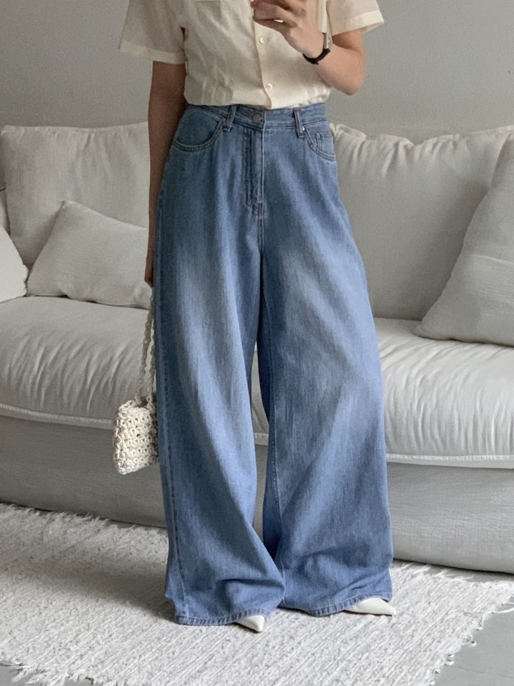 I'm here - Korean Women Fashion - #pursuepretty - 885 Wide Denim Pants