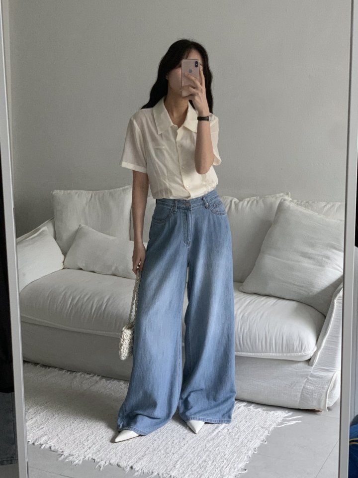 I'm here - Korean Women Fashion - #restrostyle - 885 Wide Denim Pants - 2