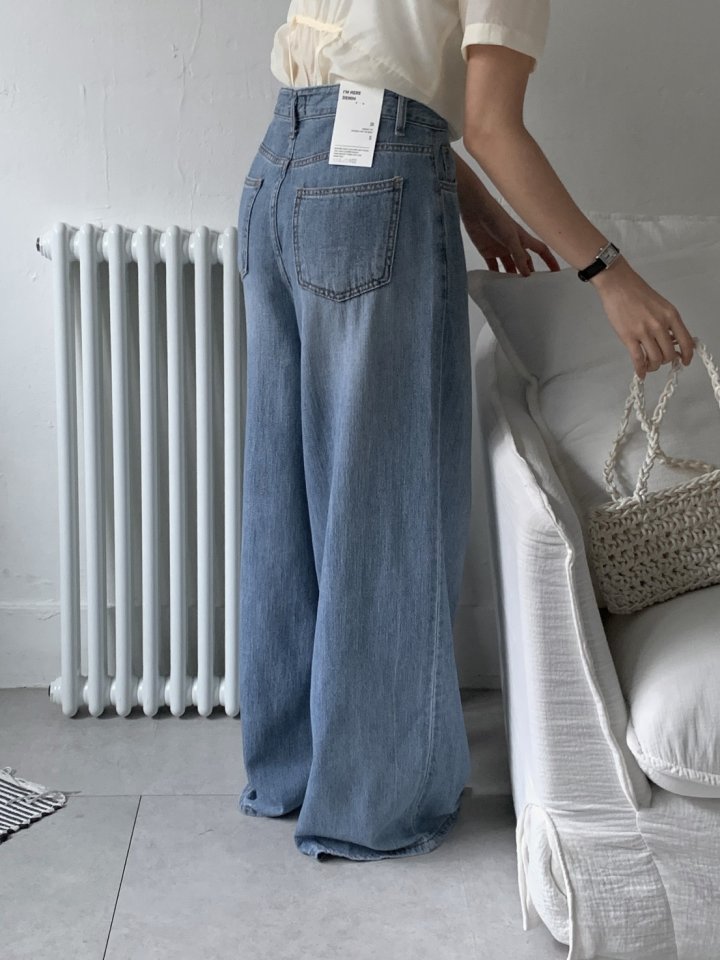 I'm here - Korean Women Fashion - #romanticstyle - 885 Wide Denim Pants - 3