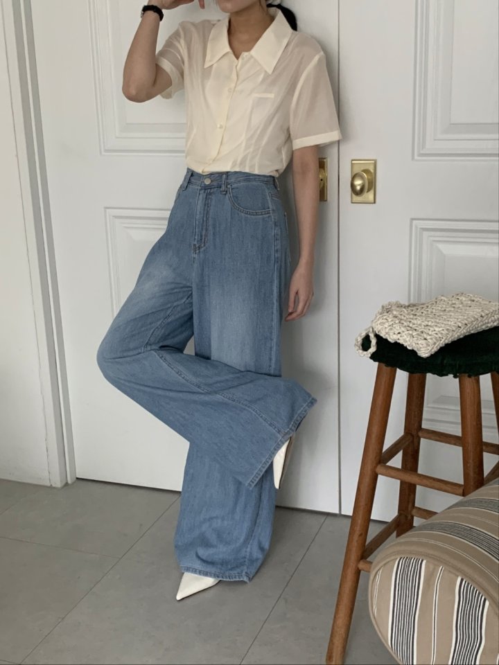 I'm here - Korean Women Fashion - #thelittlethings - 885 Wide Denim Pants - 6