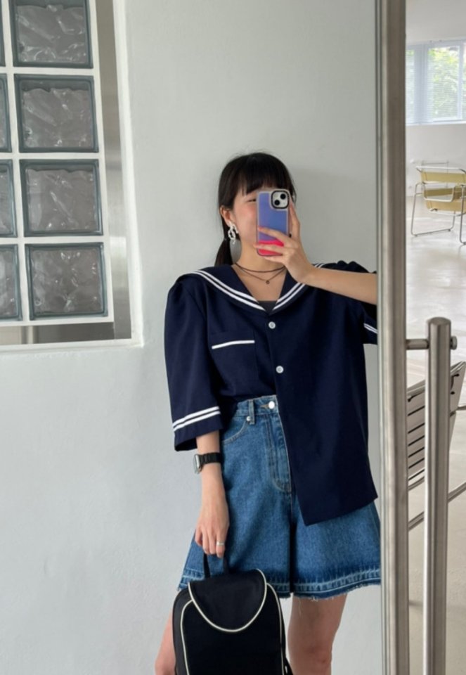 I'm here - Korean Women Fashion - #thelittlethings - Hem Denim Shorts - 3