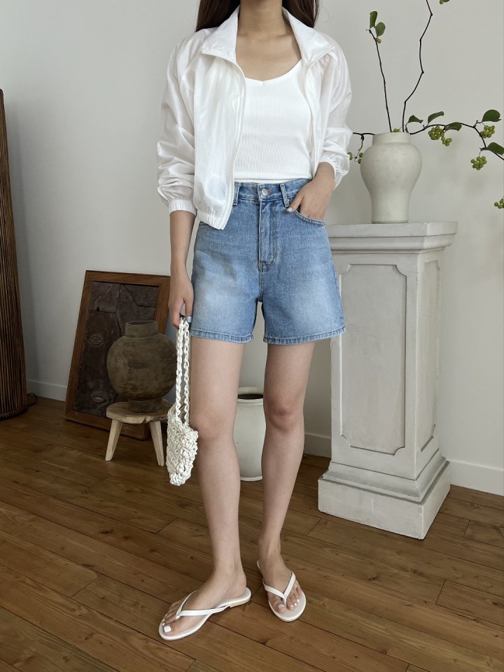 I'm here - Korean Women Fashion - #momslook - Denim Short Pants - 4