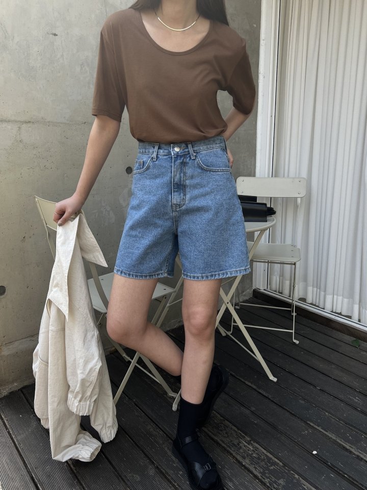 I'm here - Korean Women Fashion - #womensfashion - Denim Half Pants - 3