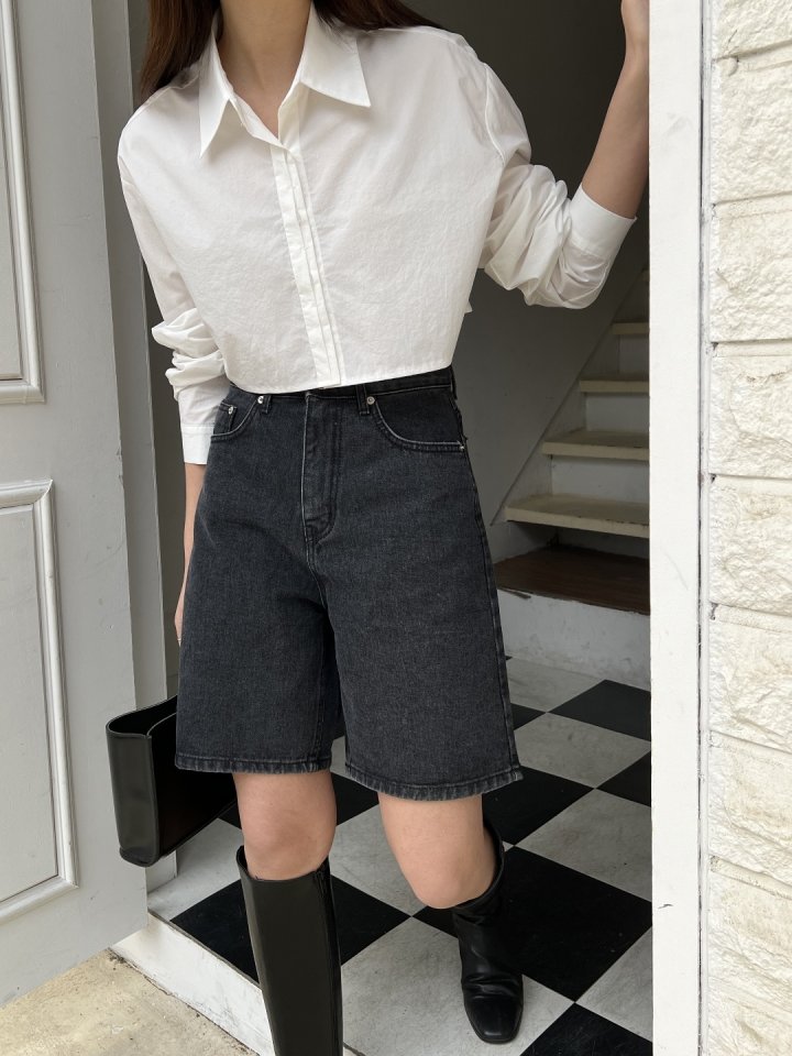 I'm here - Korean Women Fashion - #womensfashion - Black Denim Shorts - 7