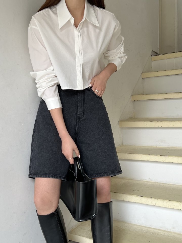 I'm here - Korean Women Fashion - #womensfashion - Black Denim Shorts - 9