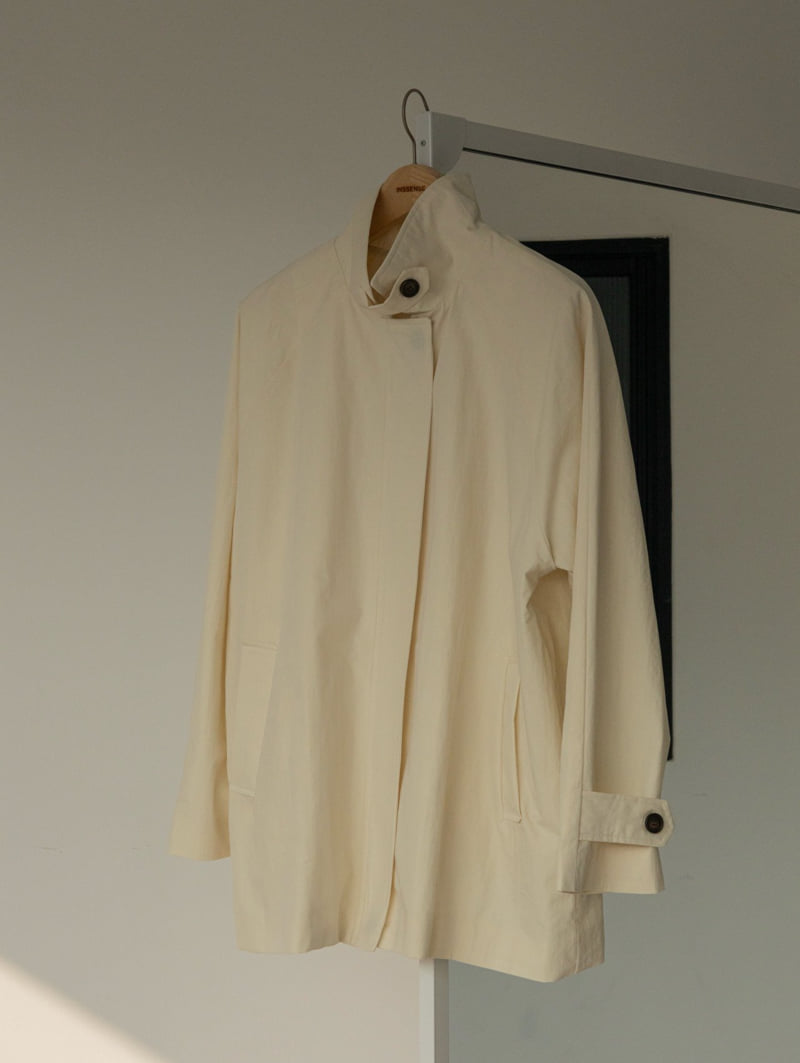 Inssense - Korean Women Fashion - #momslook - CN High-neck Half-trench Coat - 11