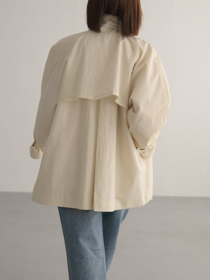 Inssense - Korean Women Fashion - #momslook - CN High-neck Half-trench Coat - 5