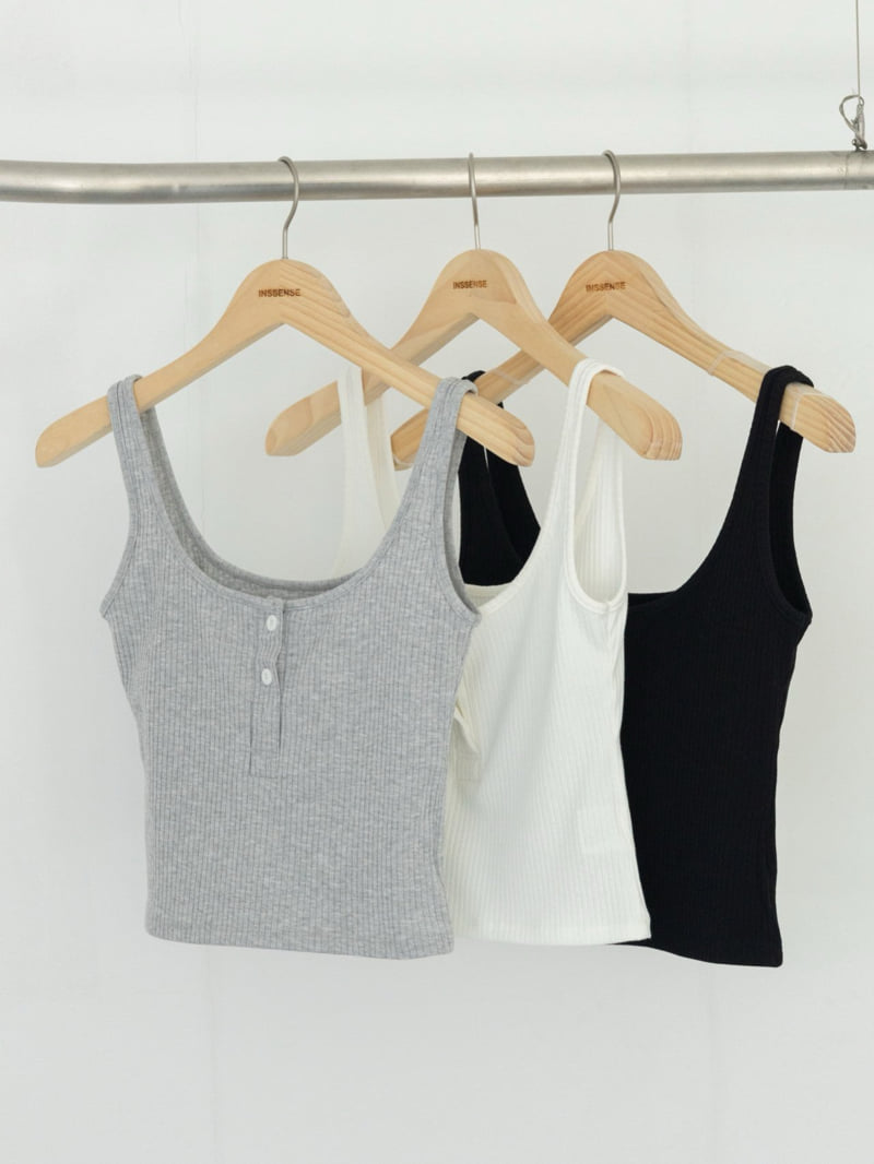 Inssense - Korean Women Fashion - #momslook - Three Button Ribbed Sleeveless - 5
