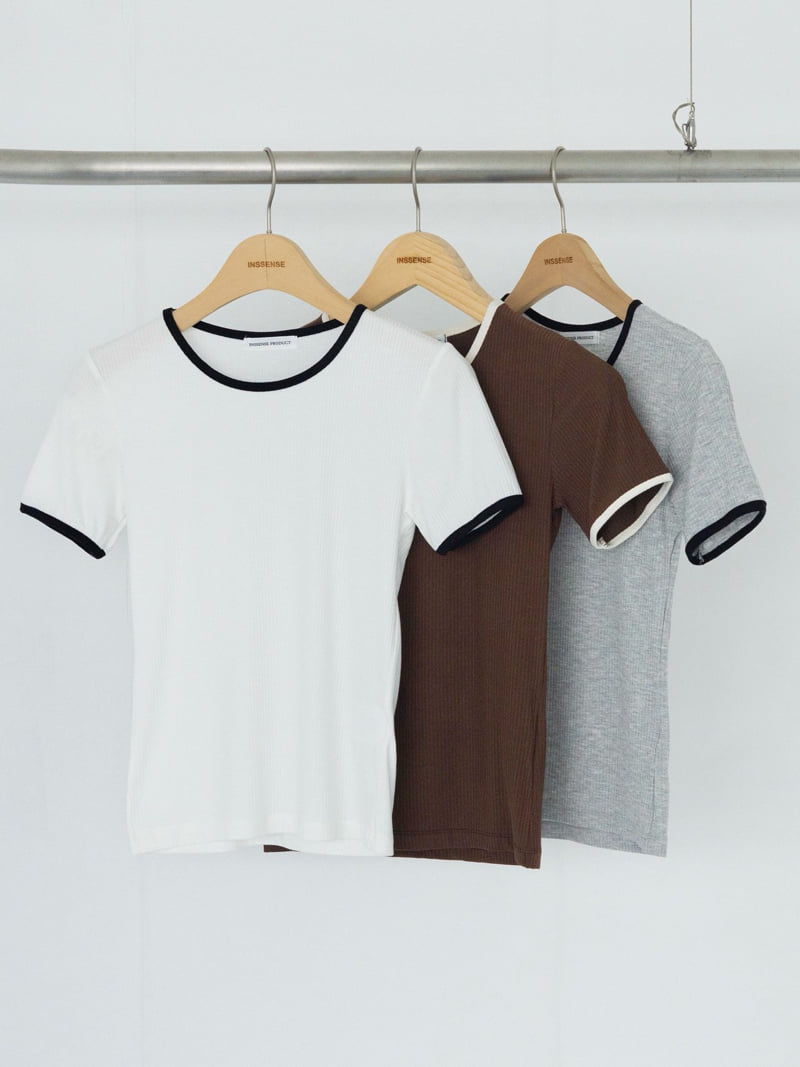 Inssense - Korean Women Fashion - #momslook - Raglan Slim Short Sleeve T-shirt - 8