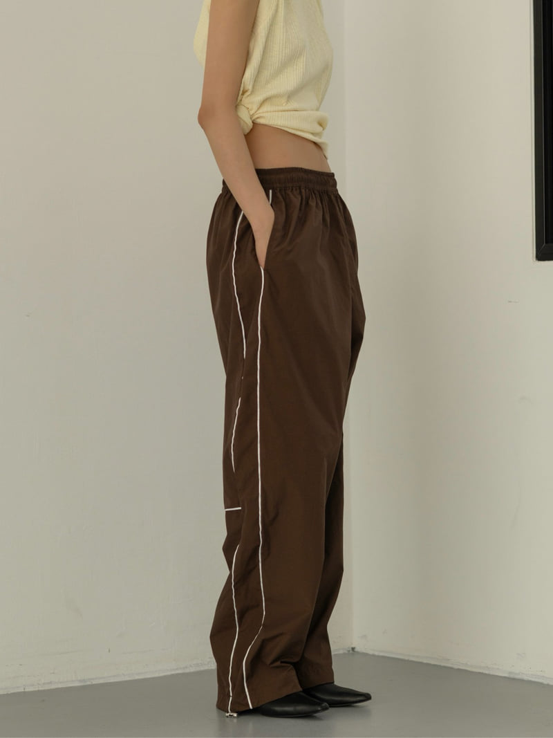 Inssense - Korean Women Fashion - #womensfashion - Technical Piping Lined Nylon Pants