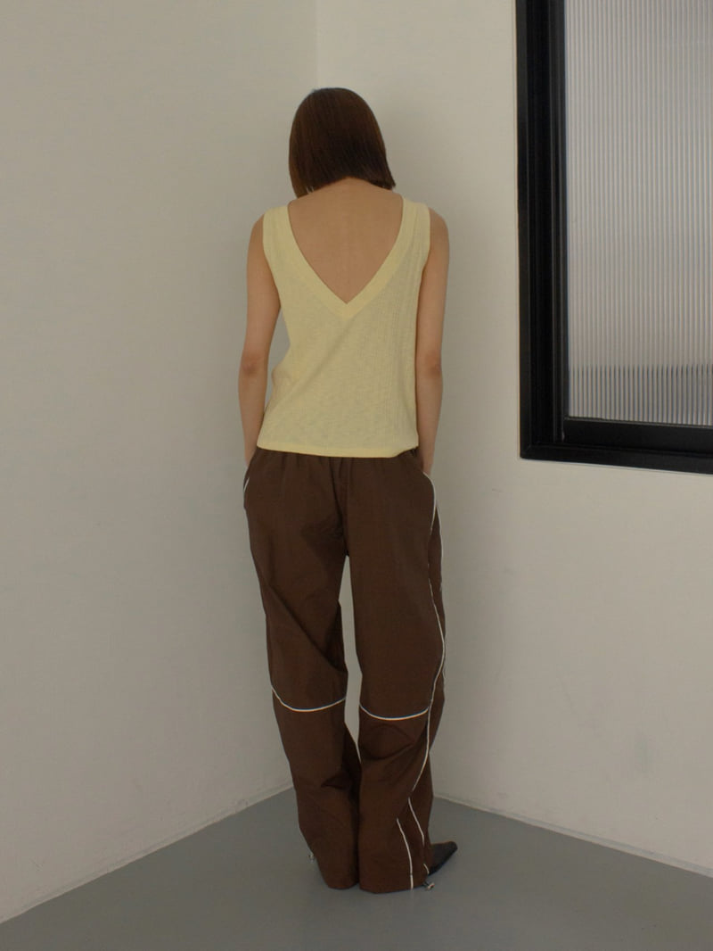 Inssense - Korean Women Fashion - #womensfashion - Technical Piping Lined Nylon Pants - 3