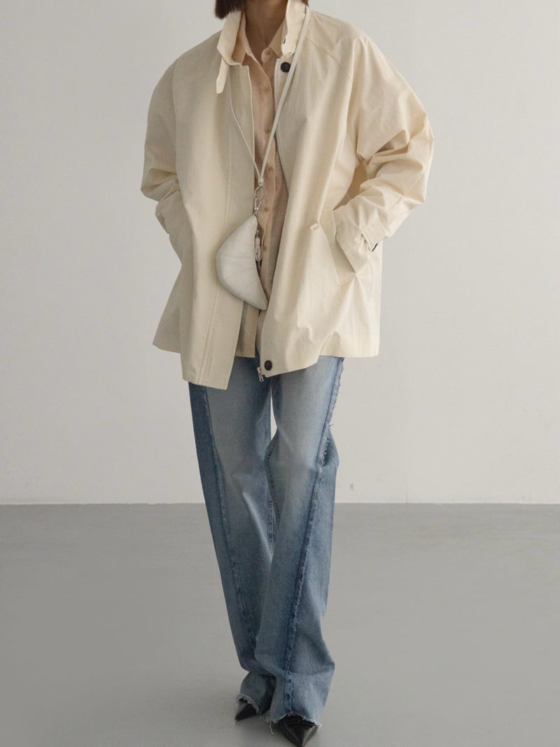Inssense - Korean Women Fashion - #momslook - CN High-neck Half-trench Coat - 4