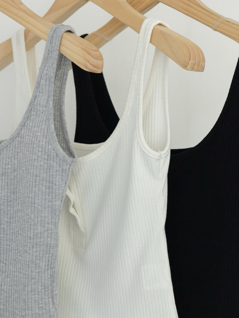 Inssense - Korean Women Fashion - #womensfashion - Three Button Ribbed Sleeveless - 6