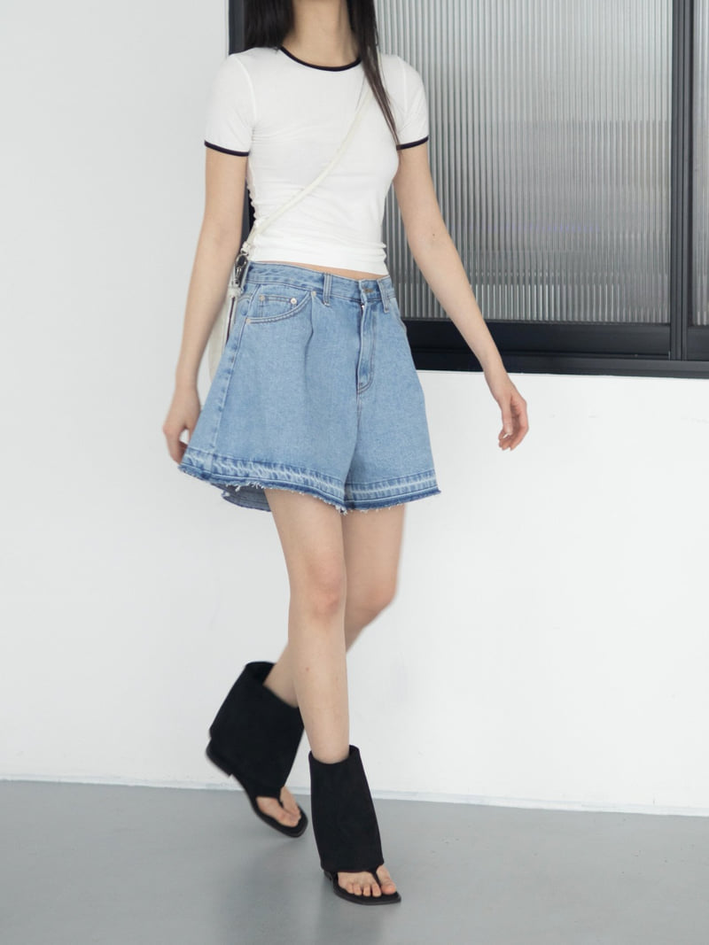 Inssense - Korean Women Fashion - #womensfashion - Raglan Slim Short Sleeve T-shirt - 7